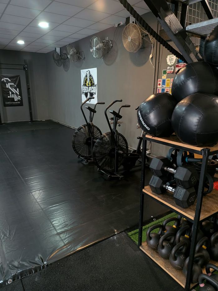 Bicicletas de aire, balones medicinales y kettlebells